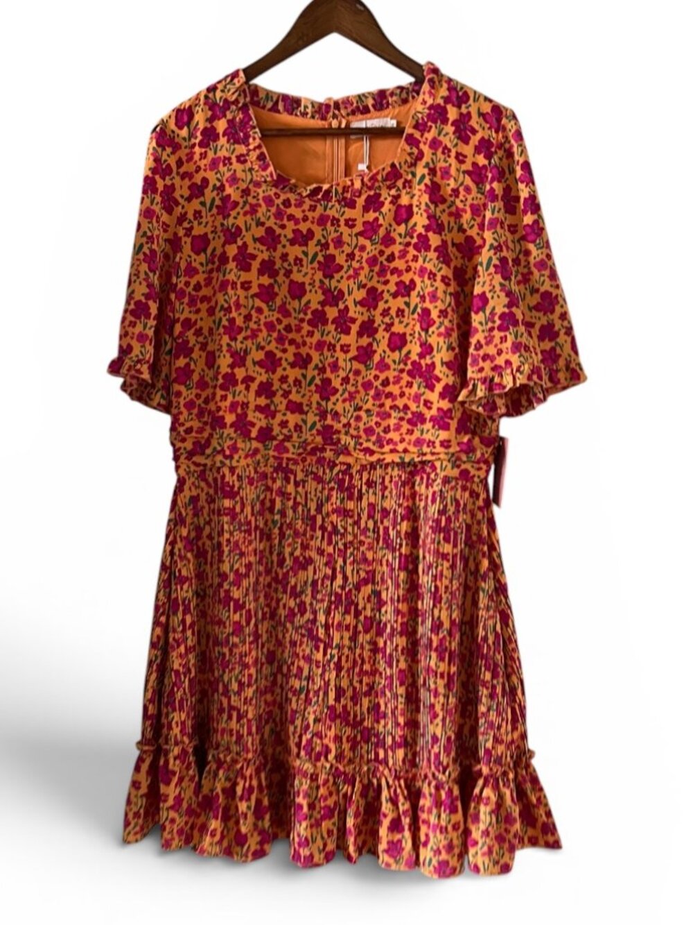 Ivy City NEW Raven Dress In Orange & Pink Floral Size 16